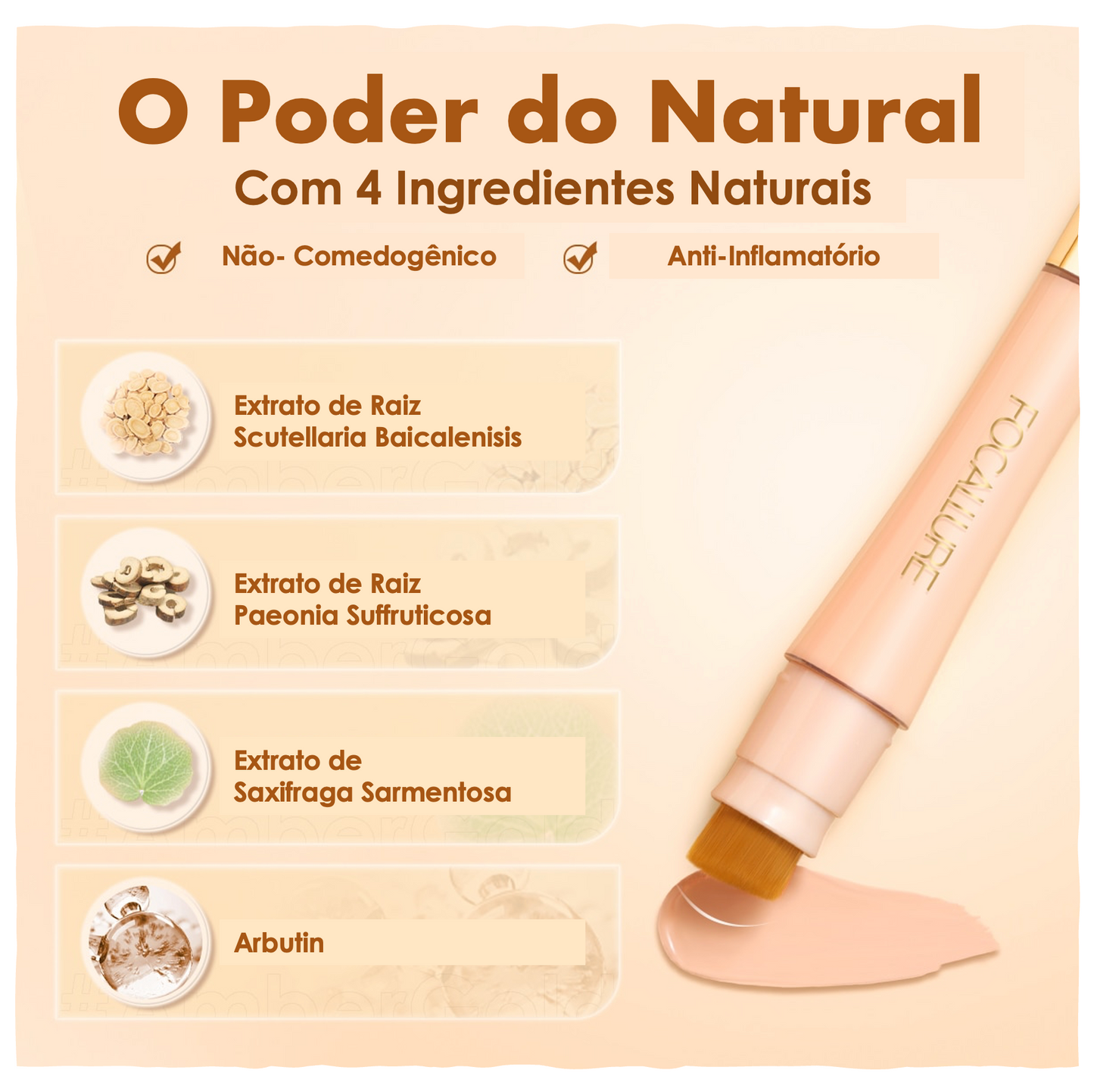 Corretivo Focallure 2 em 1 - Anti Manchas e Rejuvenescedora