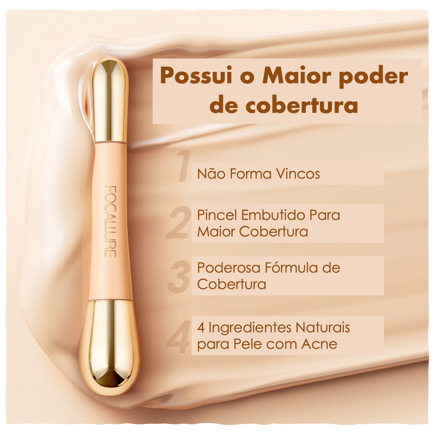 Corretivo Focallure 2 em 1 - Anti Manchas e Rejuvenescedora